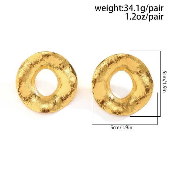 High Quality Exaggerated Large Circle Stud Earring - Picture 4 of 7